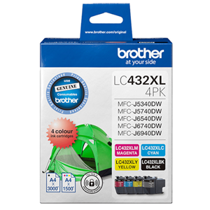 Genuine Brother LC432XL 4PK (BK/C/M/Y) Genuine Brother LC432XL 4PK (BK/C/M/Y)